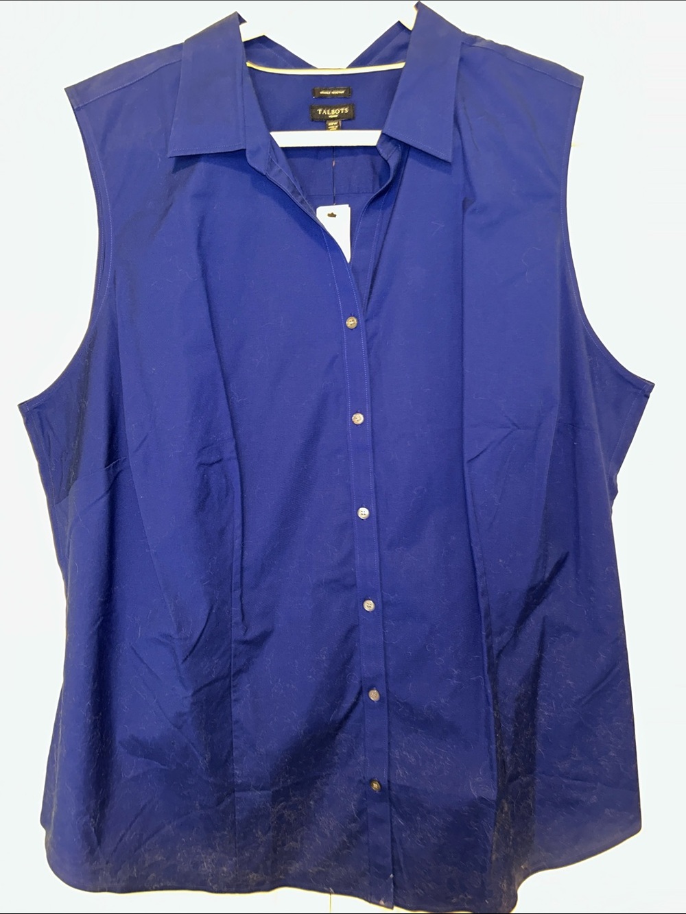 Talbots Sleeveless Button-Down Blouse in Royal Blue